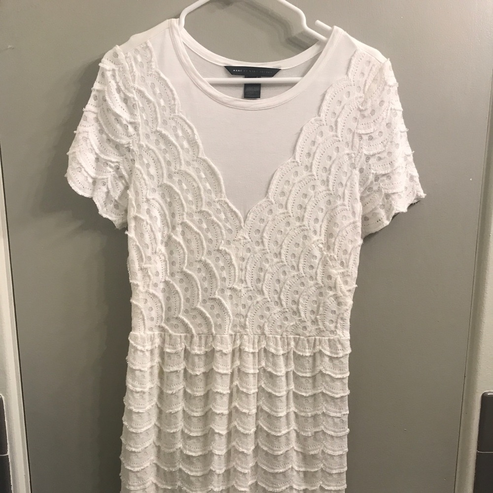 Marc by Marc Jacobs white ruffle dress